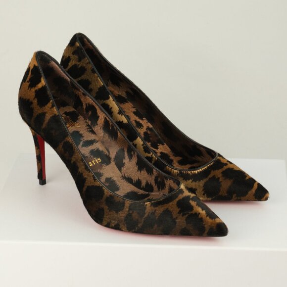 Christian Louboutin Pony Kitty Kate 85 Leopard Print Pumps,Brown, EU 36.5/US 6.5 - Picture 4 of 13
